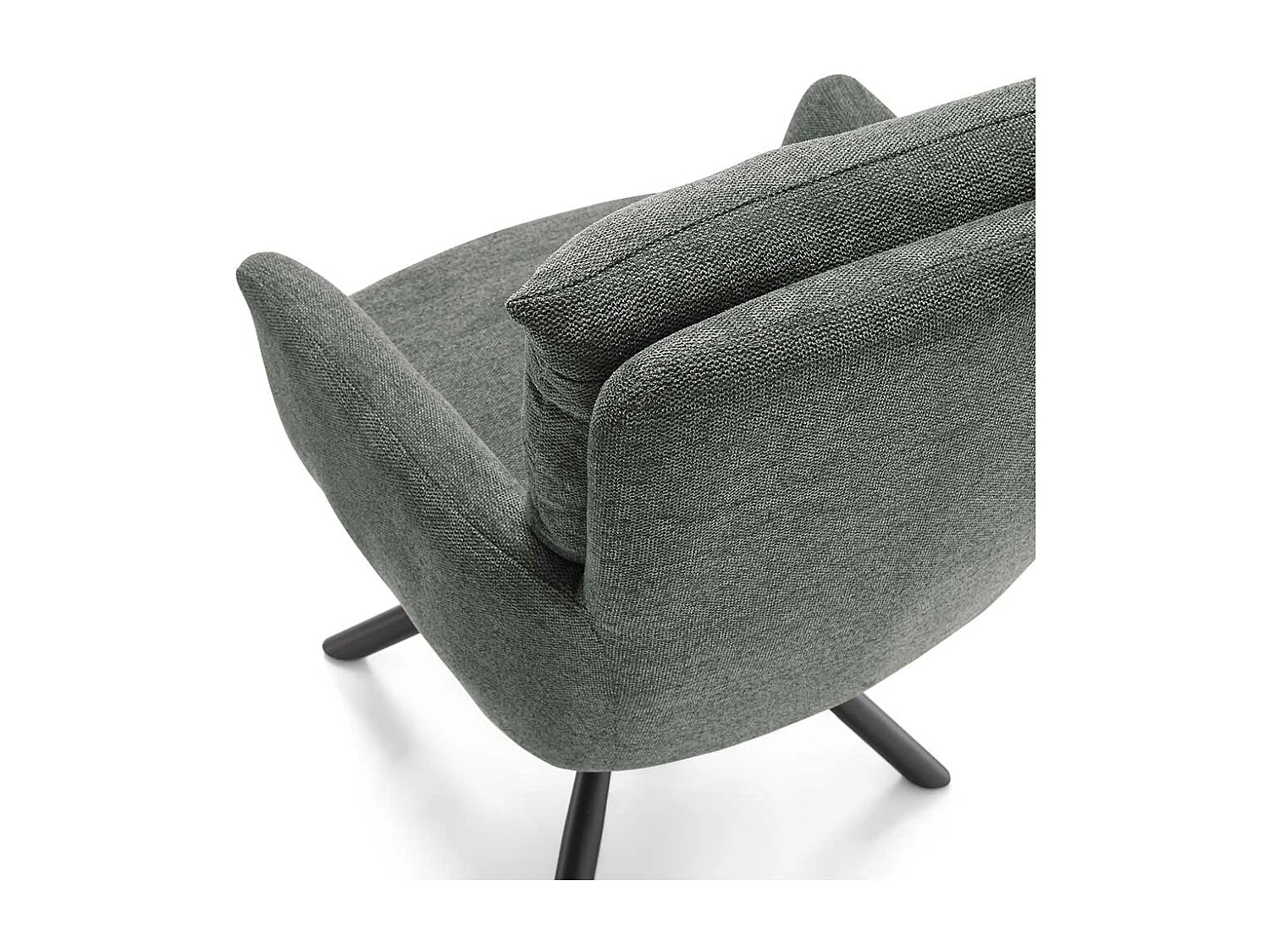 Esszimmerstuhl Set Grau aus Strukturstoff und Metall drehbar (2er Set)