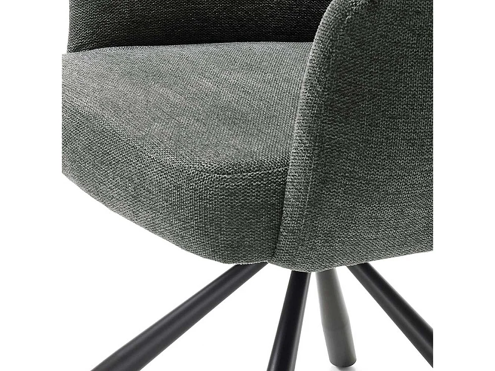 Esszimmerstuhl Set Grau aus Strukturstoff und Metall drehbar (2er Set)