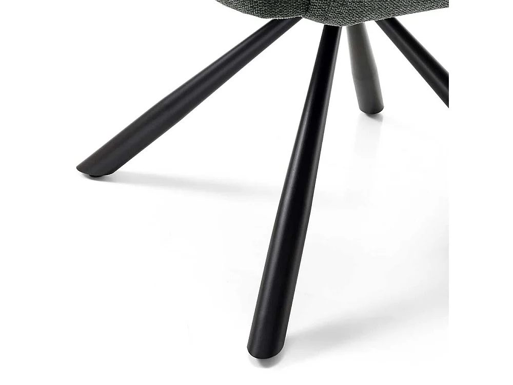 Esszimmerstuhl Set Grau aus Strukturstoff und Metall drehbar (2er Set)