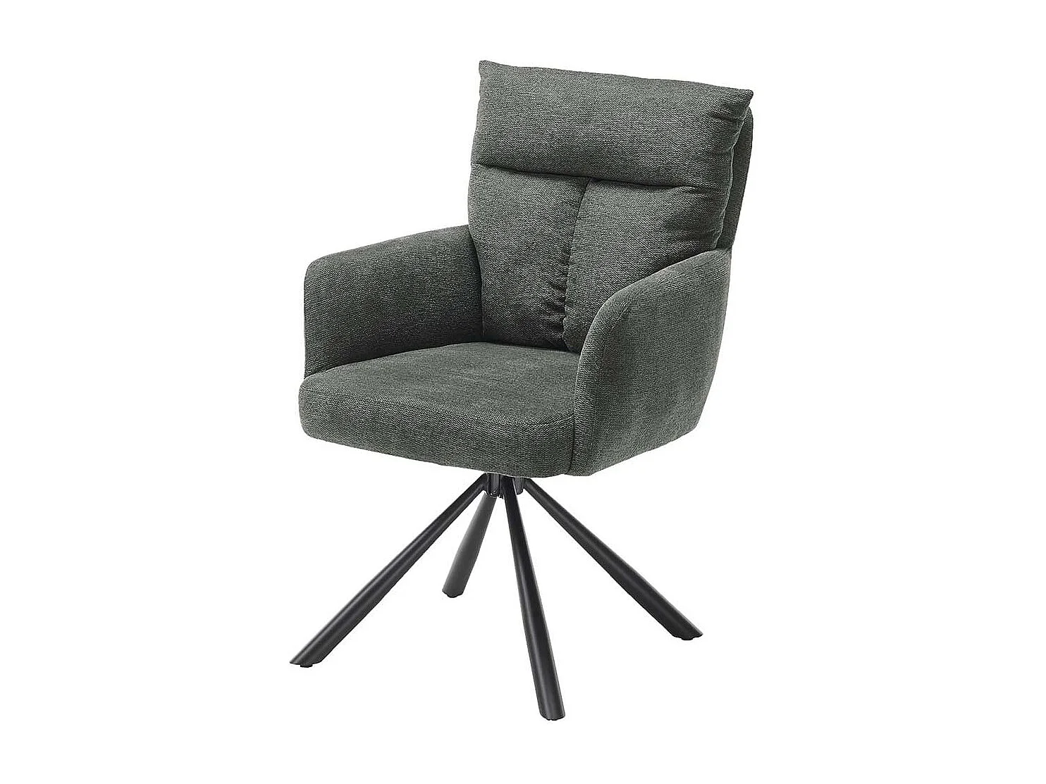 Esszimmerstuhl Set Grau aus Strukturstoff und Metall drehbar (2er Set)