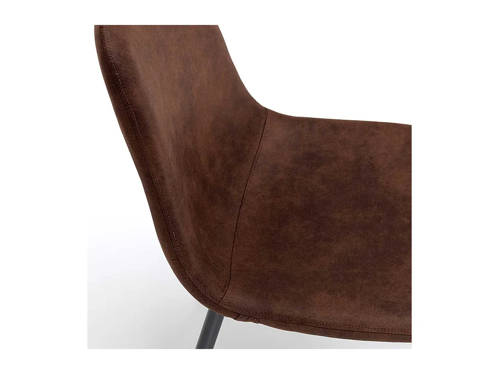 Esszimmerstühle in Braun und dunkel Grau Kunstleder und Stahl (4er Set)