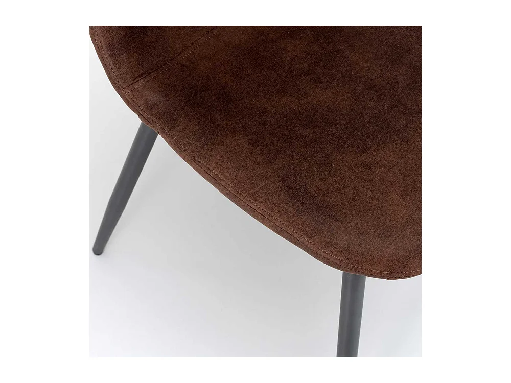 Esszimmerstühle in Braun und dunkel Grau Kunstleder und Stahl (4er Set)