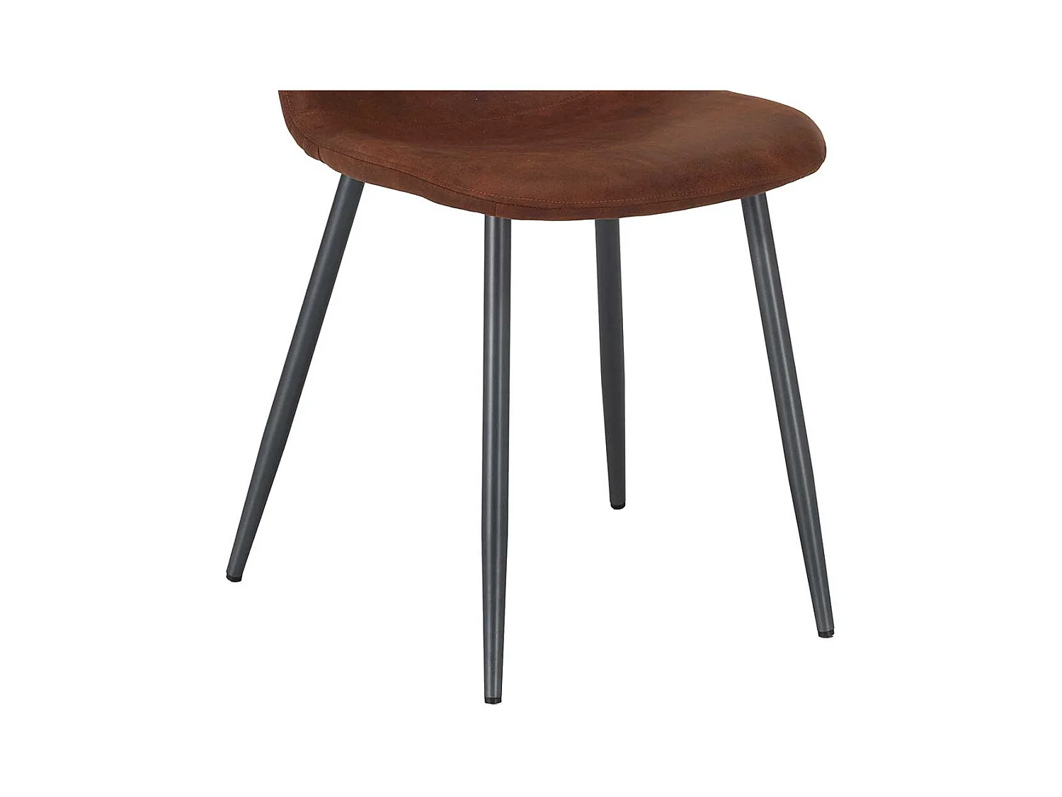 Esszimmerstühle in Braun und dunkel Grau Kunstleder und Stahl (4er Set)