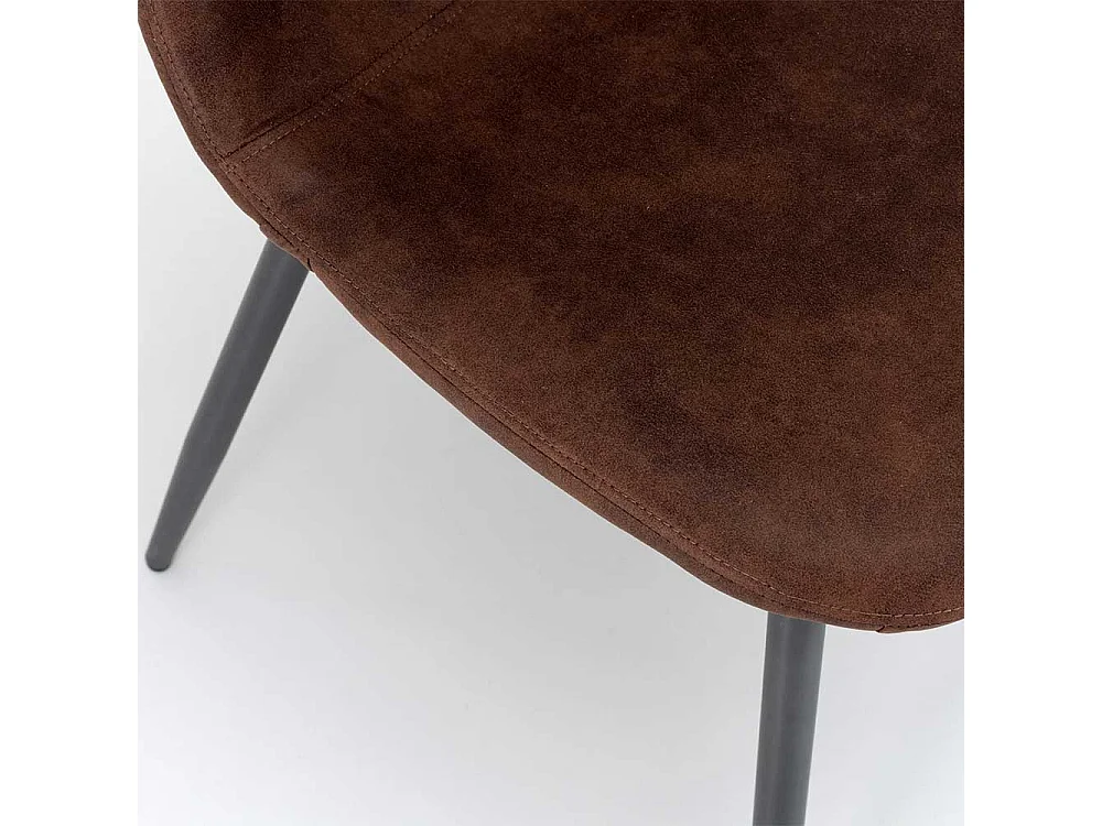 Esszimmerstühle in Braun und dunkel Grau Kunstleder und Stahl (4er Set)