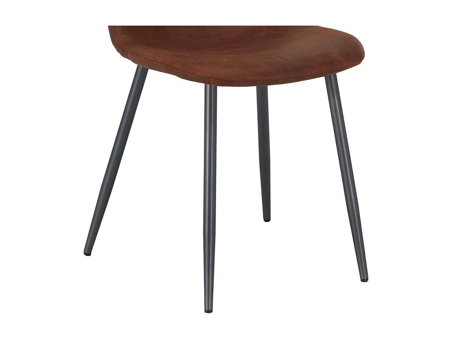 Esszimmerstühle in Braun und dunkel Grau Kunstleder und Stahl (4er Set)