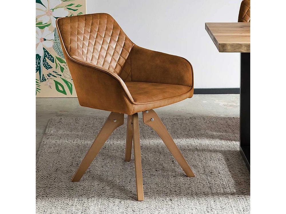 Esszimmerstuhl in Goldfarben Gestell aus Buche Massivholz