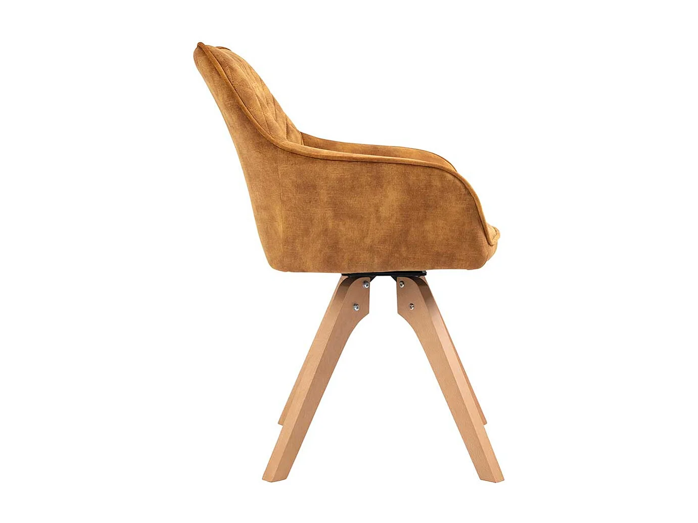 Esszimmerstuhl in Goldfarben Gestell aus Buche Massivholz