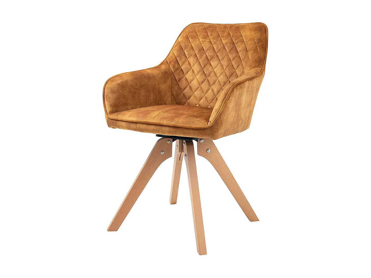 Esszimmerstuhl in Goldfarben Gestell aus Buche Massivholz