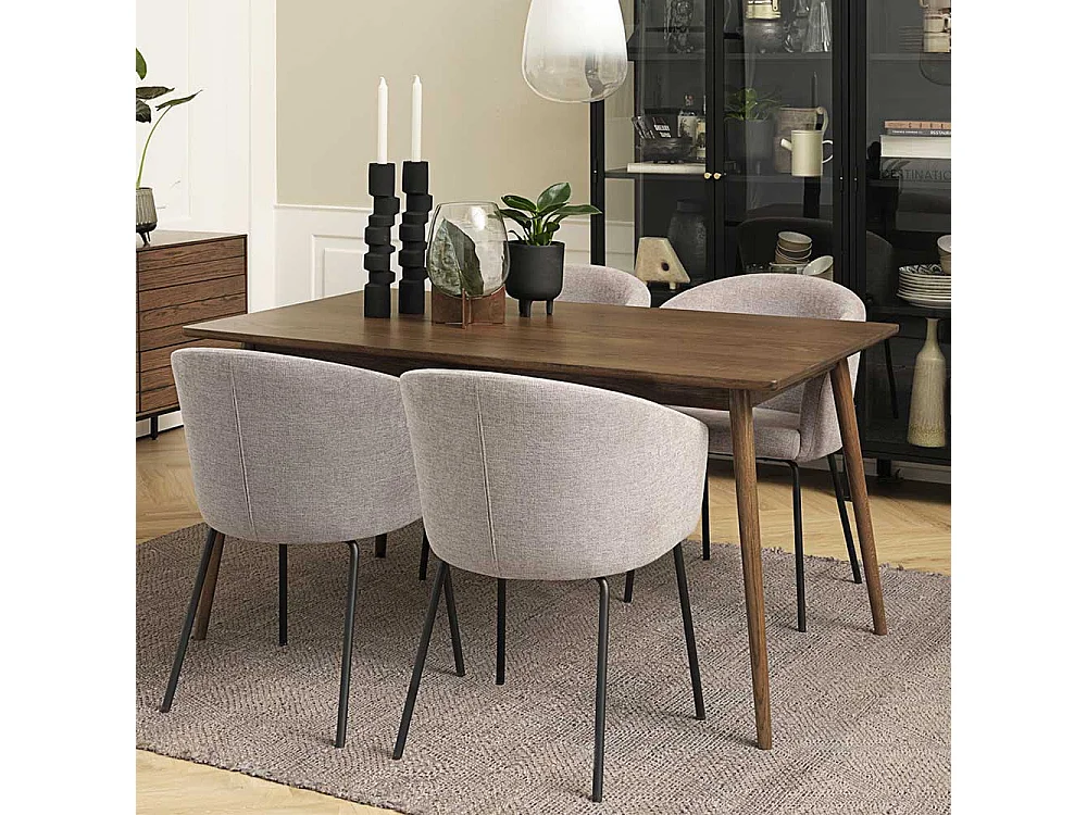 Polsterstuhl in Grau und Schwarz Armlehnen (2er Set)