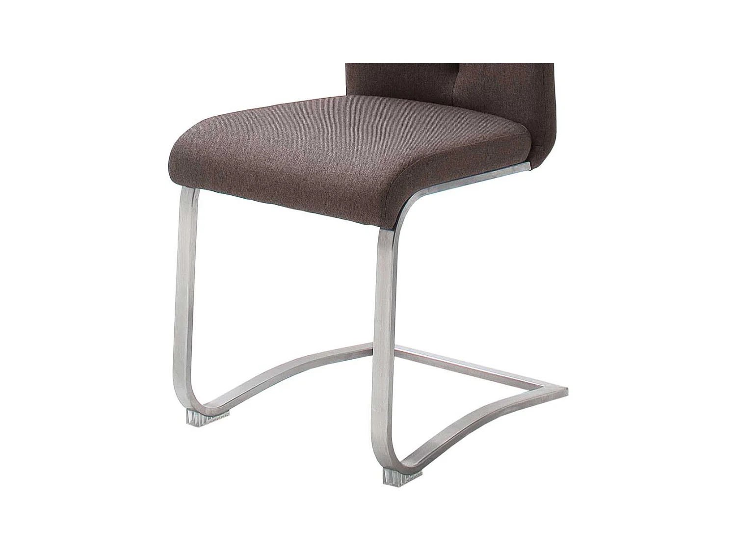Schwingstühle in Braun Webstoff Edelstahl (2er Set)