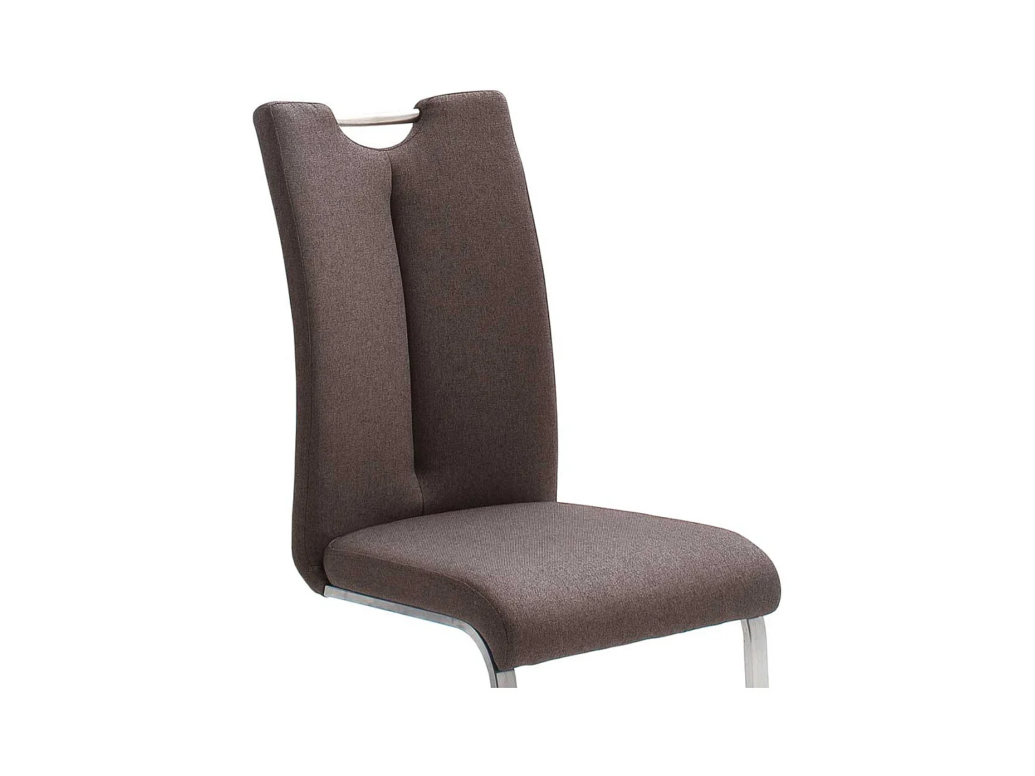 Schwingstühle in Braun Webstoff Edelstahl (2er Set)