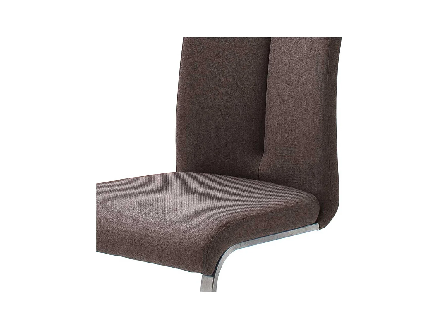 Schwingstühle in Braun Webstoff Edelstahl (2er Set)