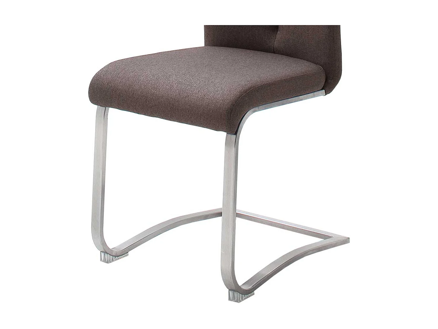 Schwingstühle in Braun Webstoff Edelstahl (2er Set)