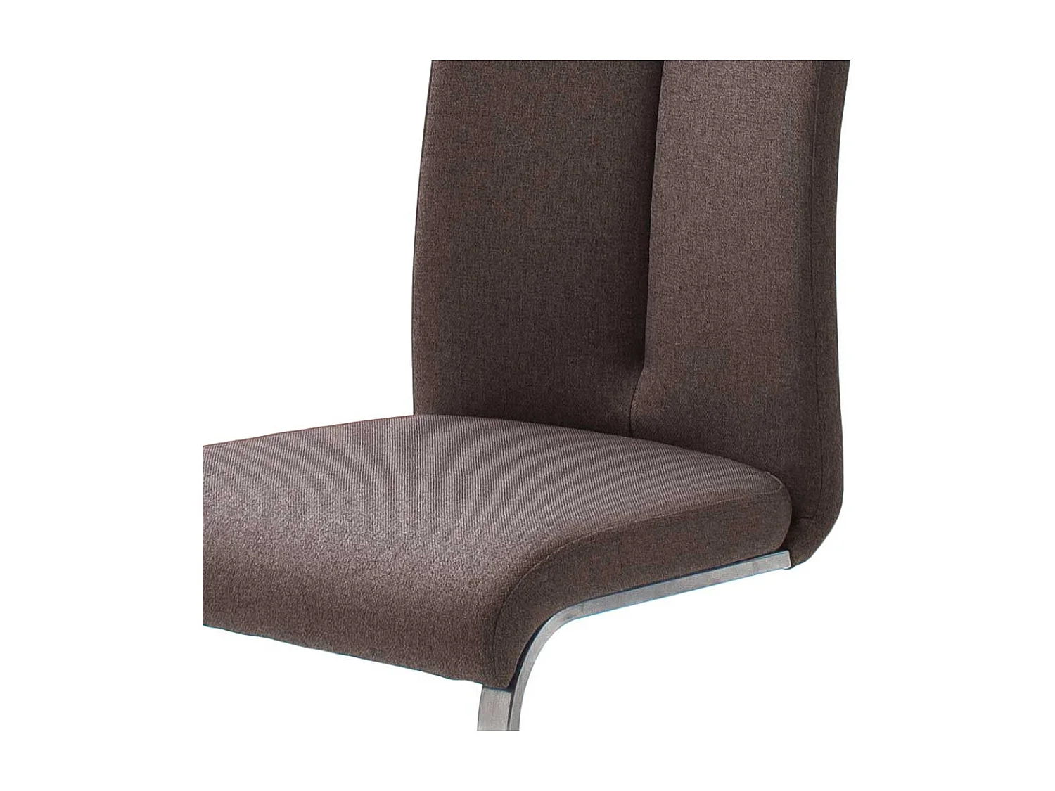 Schwingstühle in Braun Webstoff Edelstahl (2er Set)