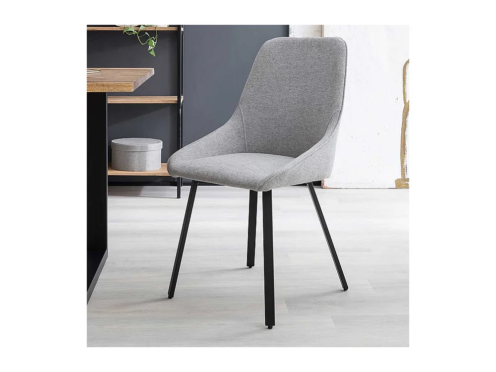 Stuhl Esszimmer Set Grau 51 cm breit Gestell aus Metall (2er Set)