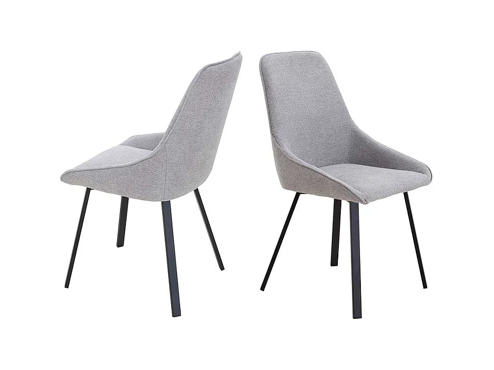 Stuhl Esszimmer Set Grau 51 cm breit Gestell aus Metall (2er Set)