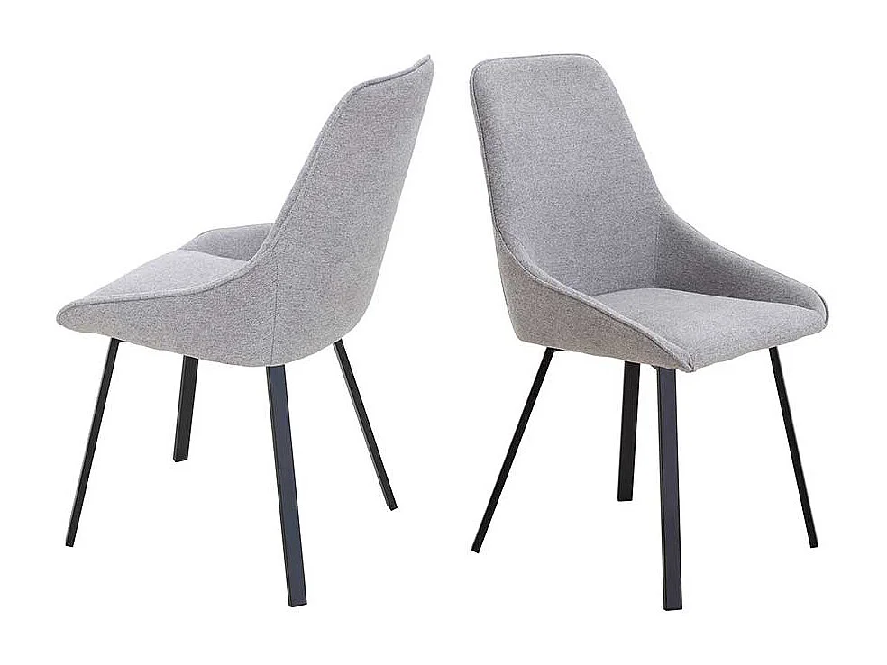 Stuhl Esszimmer Set Grau 51 cm breit Gestell aus Metall (2er Set)