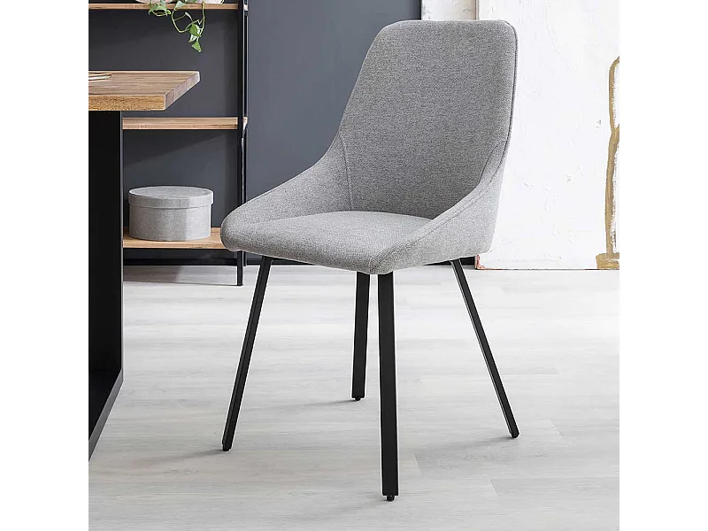 Stuhl Esszimmer Set Grau 51 cm breit Gestell aus Metall (2er Set)