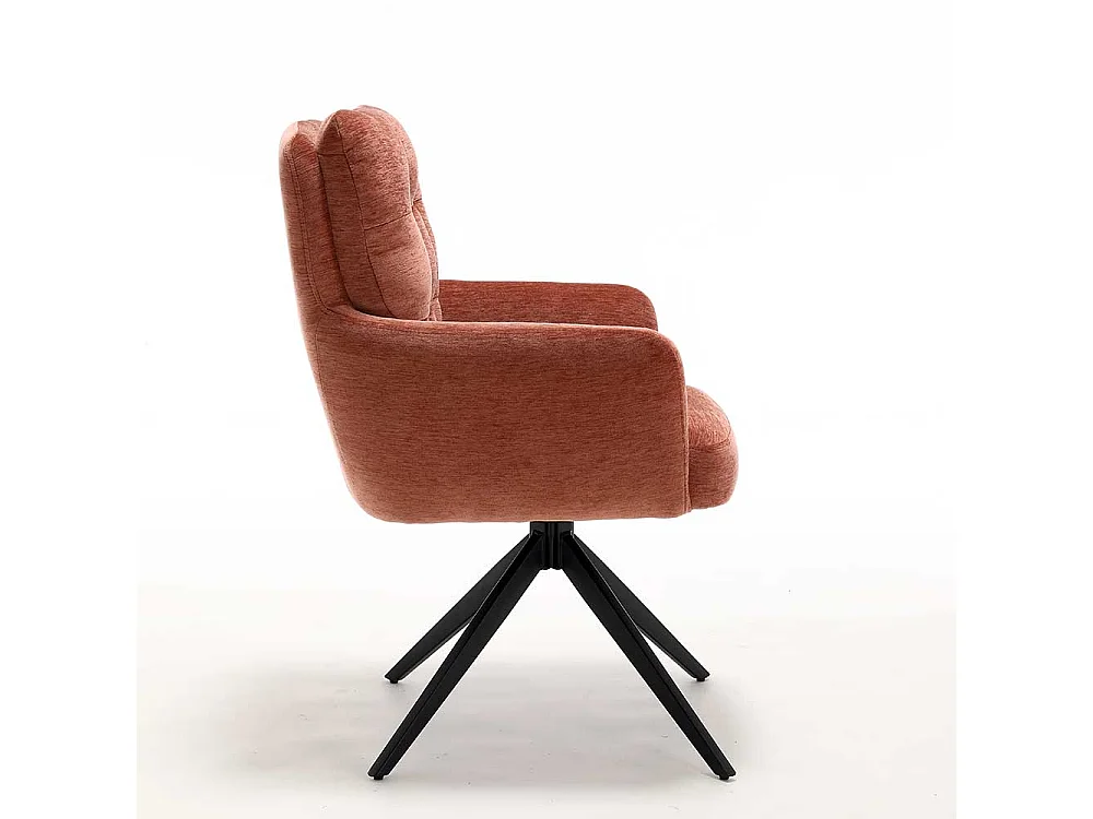 2 Stühle Armlehnstühle in Kupferfarben mit aufwendigen Steppungen (2er Set)