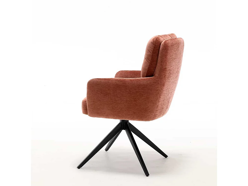 2 Stühle Armlehnstühle in Kupferfarben mit aufwendigen Steppungen (2er Set)