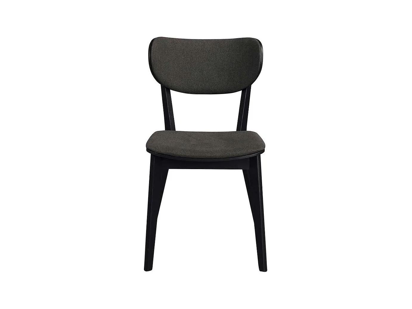 Stuhl Set in Schwarz Eiche massiv Dunkelgrau (2er Set)