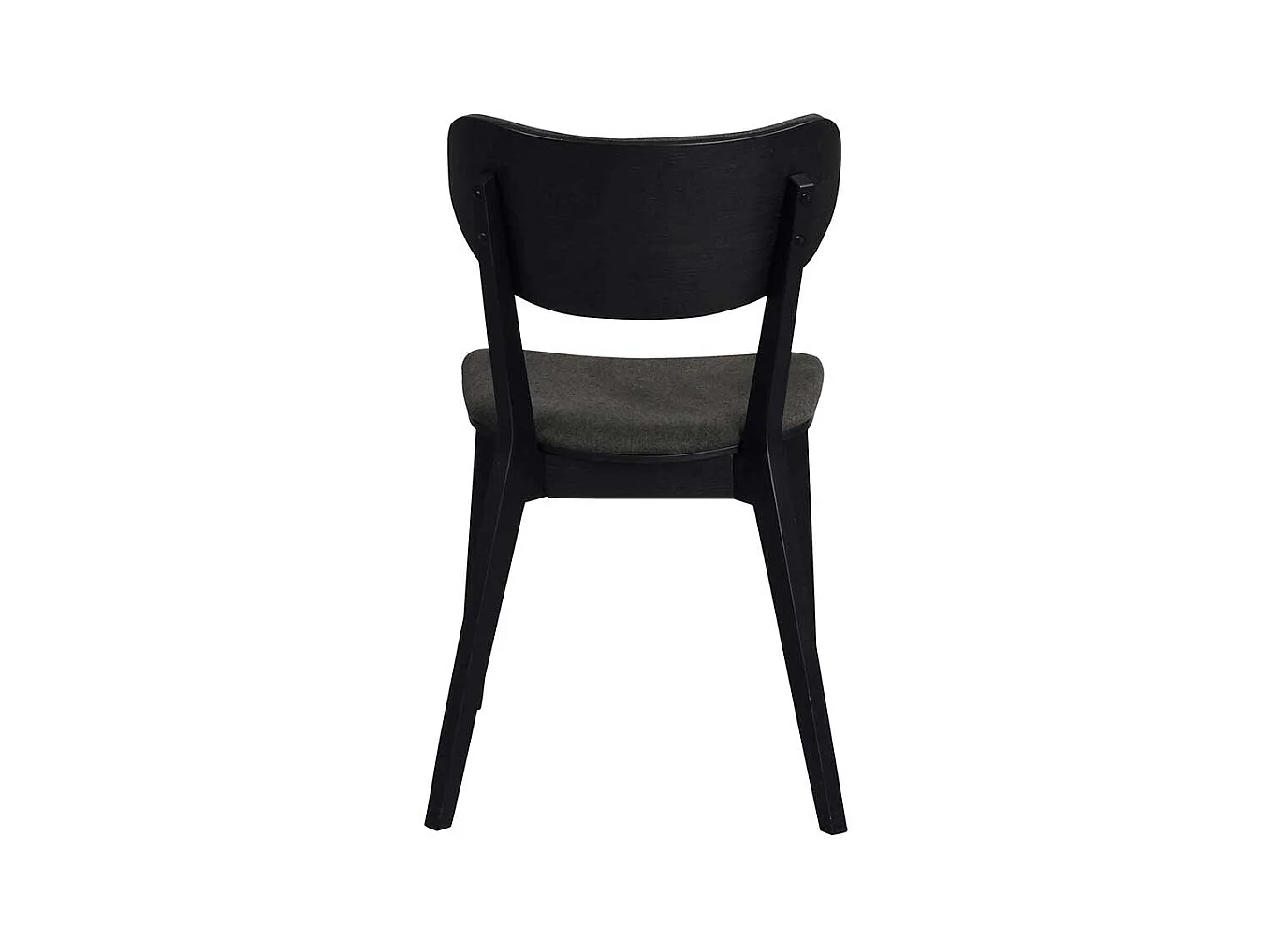 Stuhl Set in Schwarz Eiche massiv Dunkelgrau (2er Set)