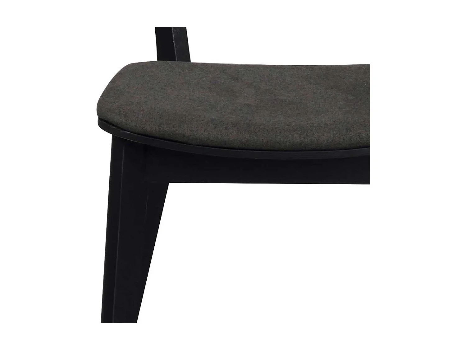 Stuhl Set in Schwarz Eiche massiv Dunkelgrau (2er Set)