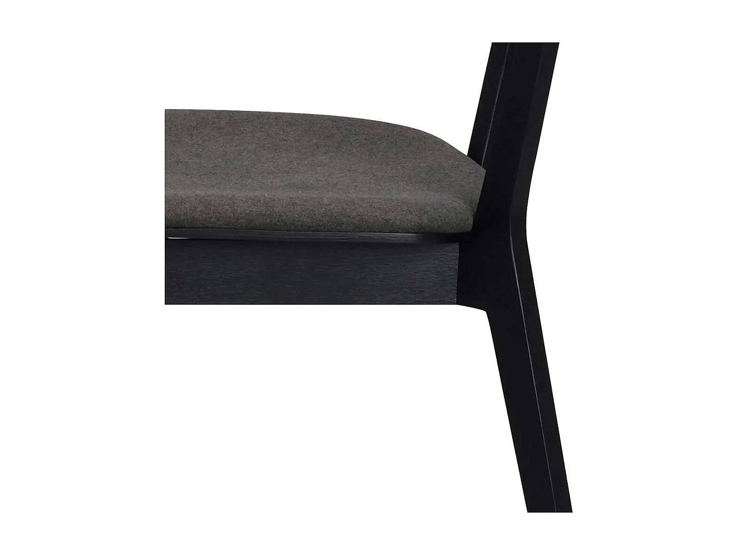 Stuhl Set in Schwarz Eiche massiv Dunkelgrau (2er Set)