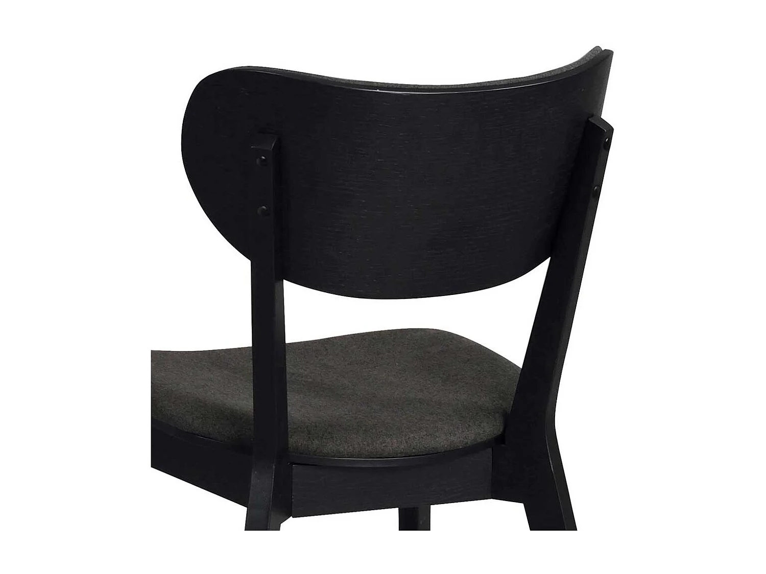 Stuhl Set in Schwarz Eiche massiv Dunkelgrau (2er Set)