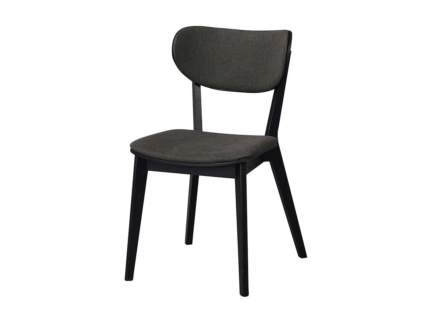 Stuhl Set in Schwarz Eiche massiv Dunkelgrau (2er Set)