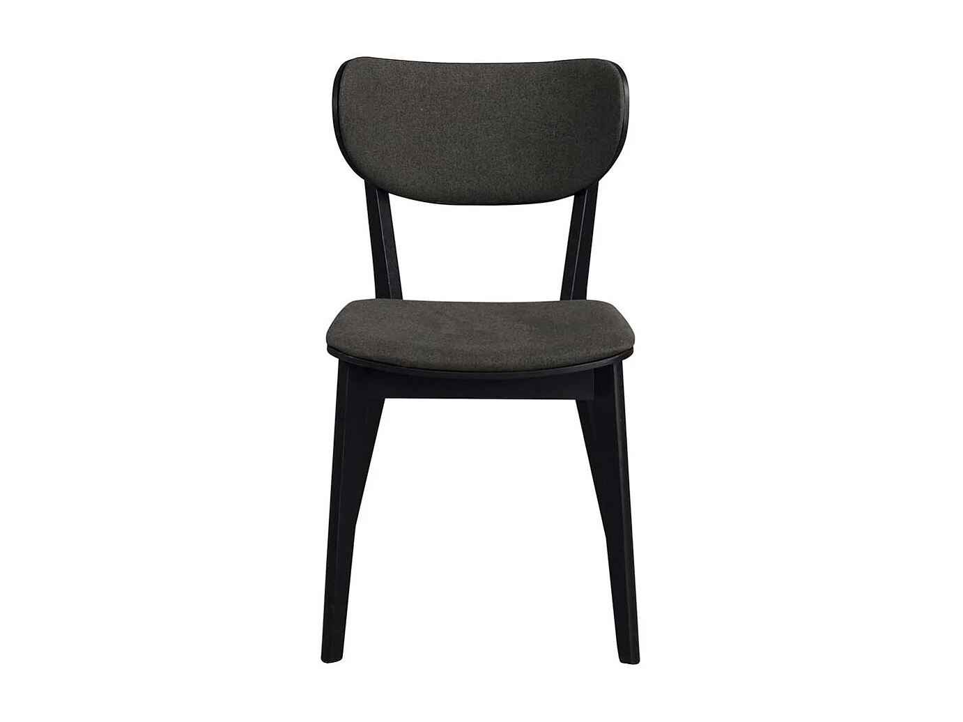 Stuhl Set in Schwarz Eiche massiv Dunkelgrau (2er Set)