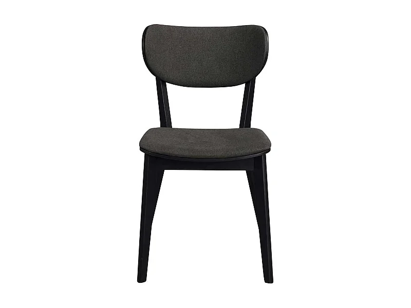 Stuhl Set in Schwarz Eiche massiv Dunkelgrau (2er Set)