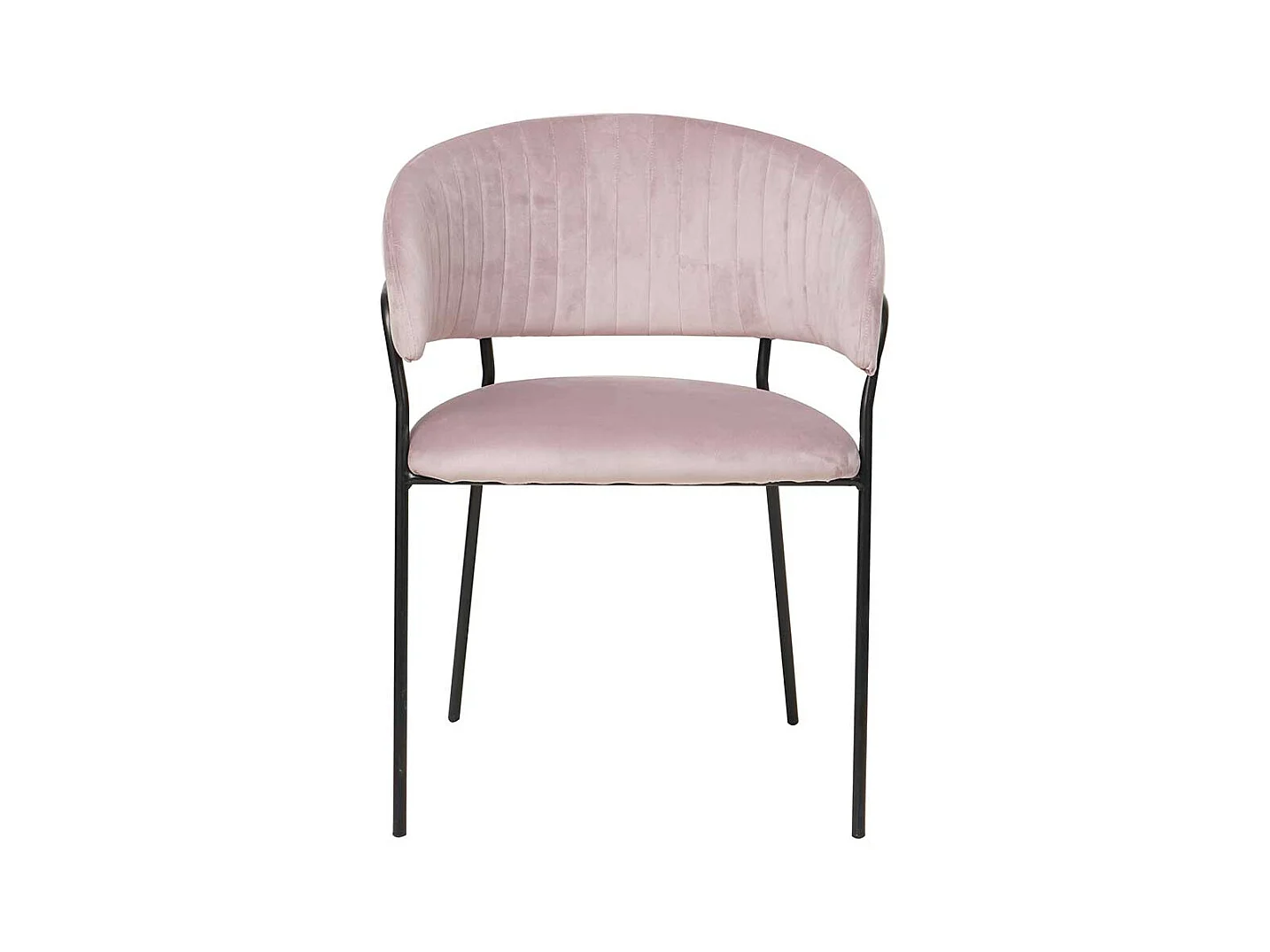 Ankleidestuhl in Rosa Samt schwarzem Metallgestell