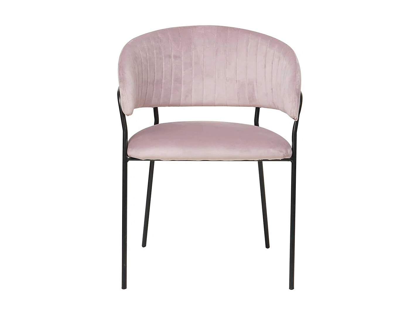 Ankleidestuhl in Rosa Samt schwarzem Metallgestell