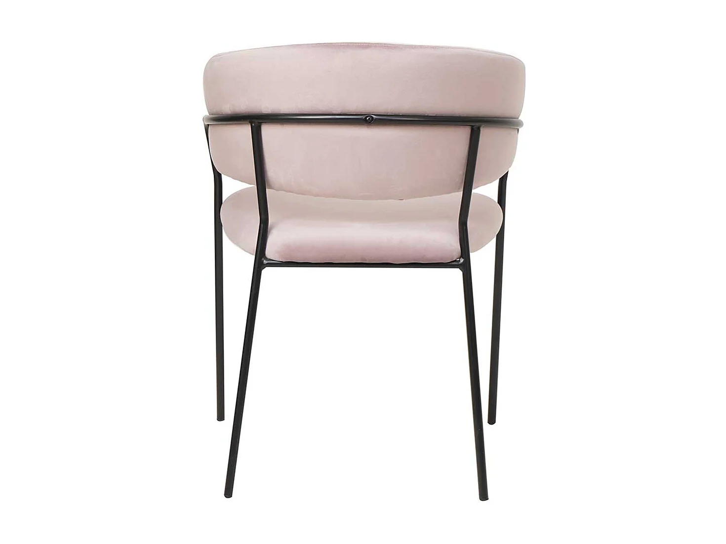 Ankleidestuhl in Rosa Samt schwarzem Metallgestell