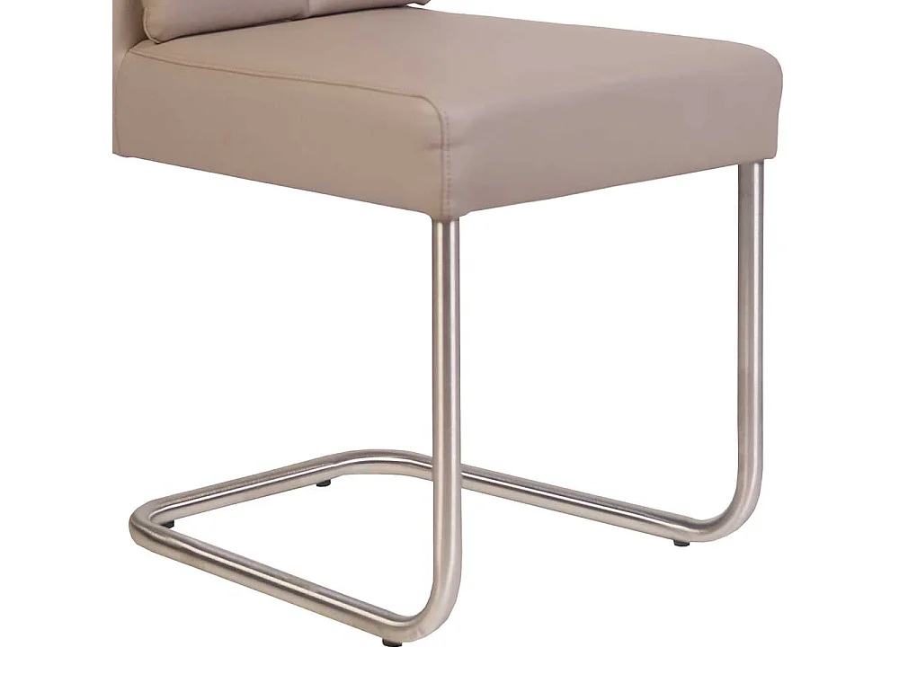 Schwingstühle in Schlammfarben Kunstleder Edelstahl (2er Set)