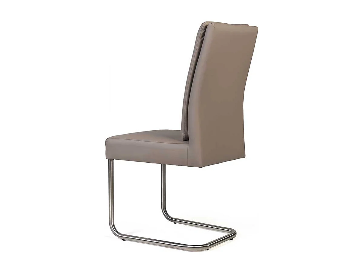 Schwingstühle in Schlammfarben Kunstleder Edelstahl (2er Set)