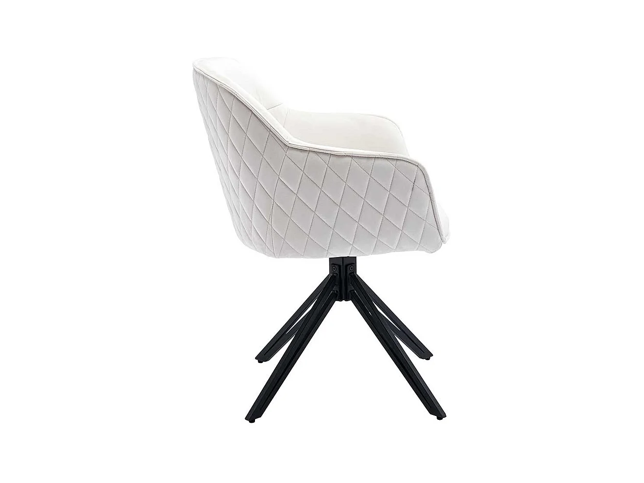 Polsterstuhl Esszimmer Samt in Beige und Schwarz drehbar