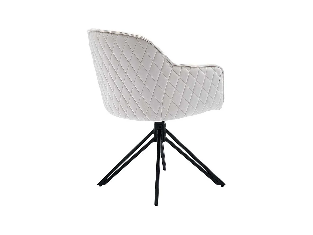 Polsterstuhl Esszimmer Samt in Beige und Schwarz drehbar