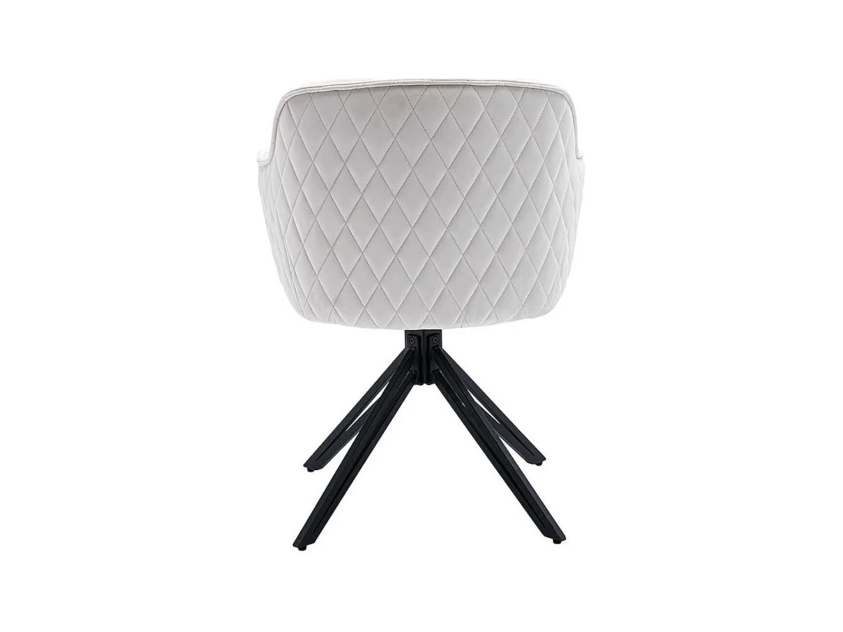 Polsterstuhl Esszimmer Samt in Beige und Schwarz drehbar