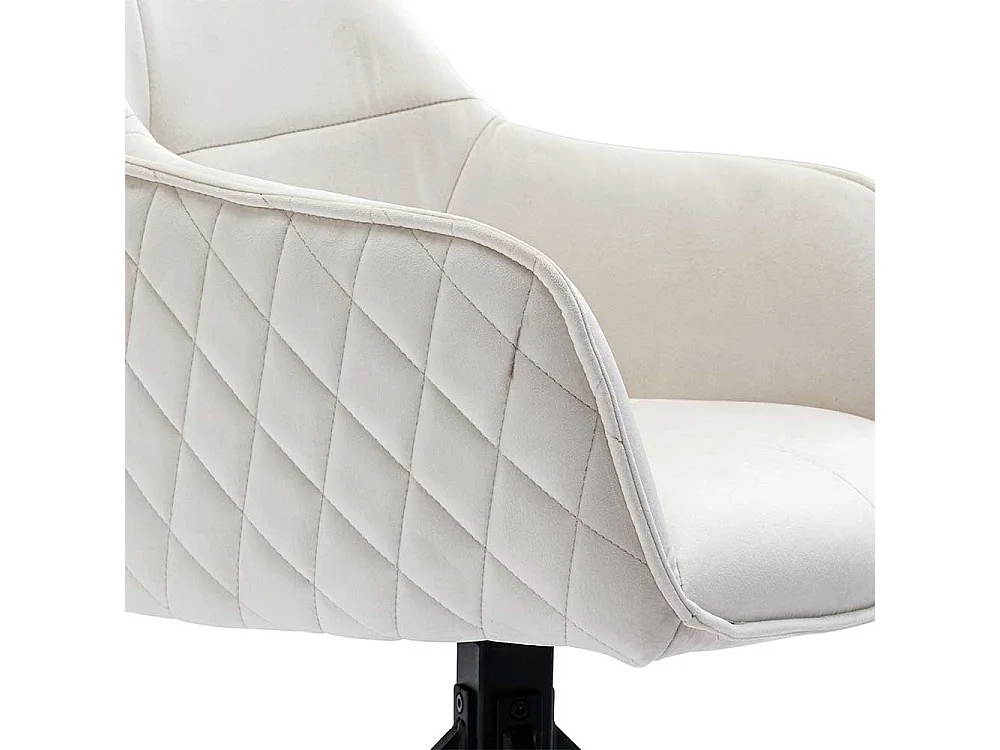 Polsterstuhl Esszimmer Samt in Beige und Schwarz drehbar