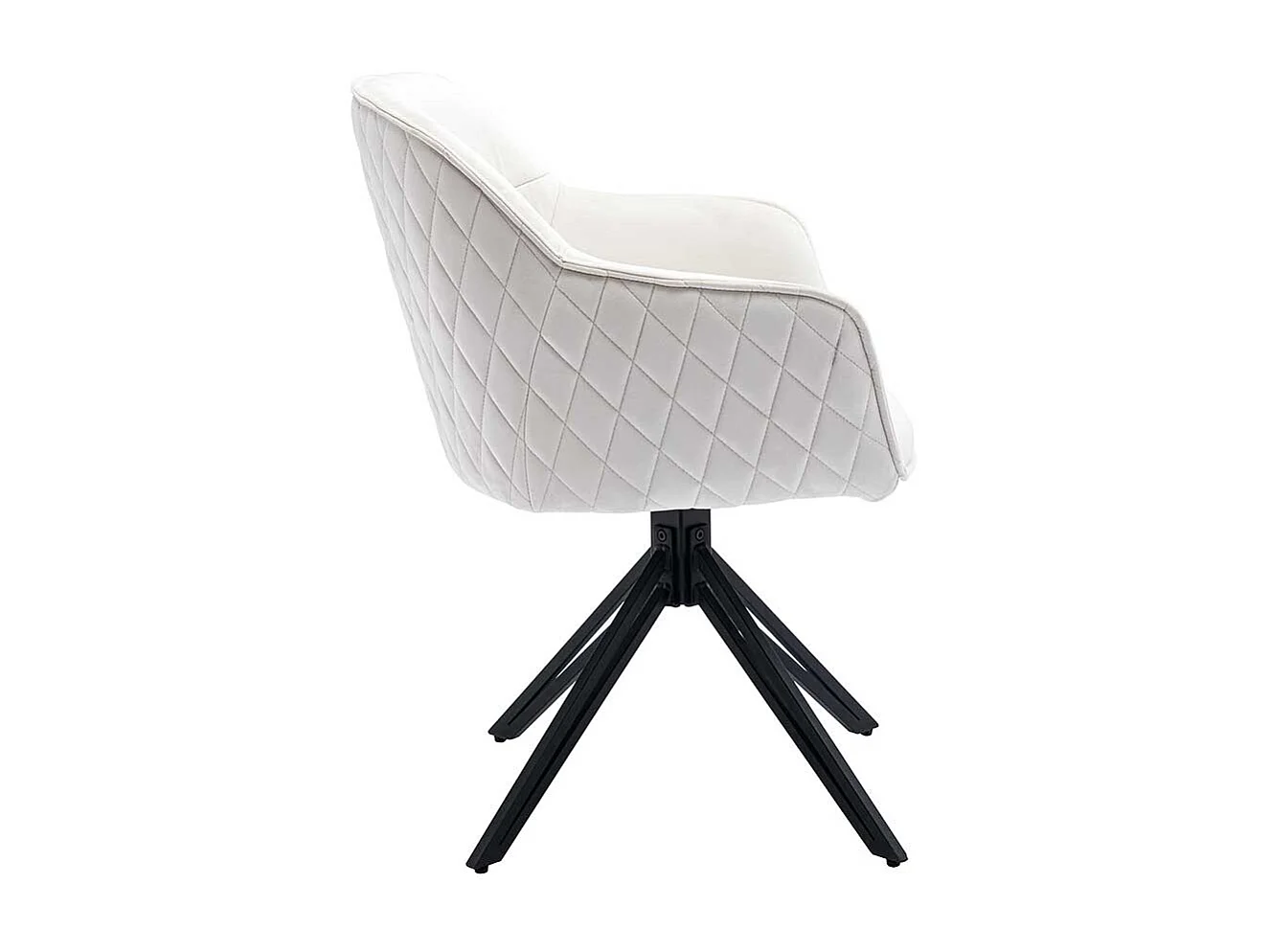 Polsterstuhl Esszimmer Samt in Beige und Schwarz drehbar