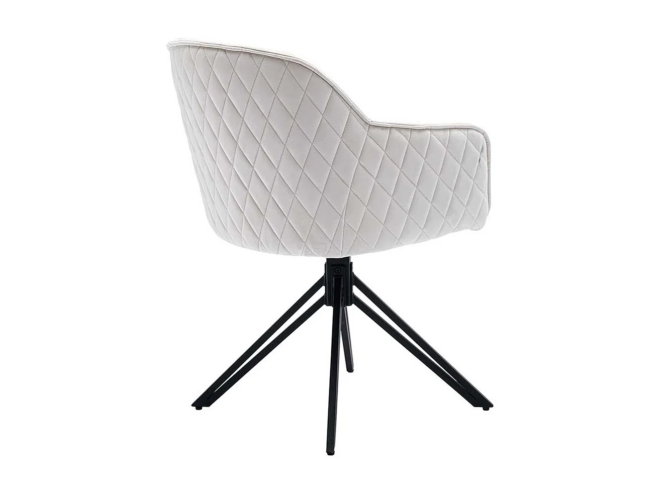 Polsterstuhl Esszimmer Samt in Beige und Schwarz drehbar