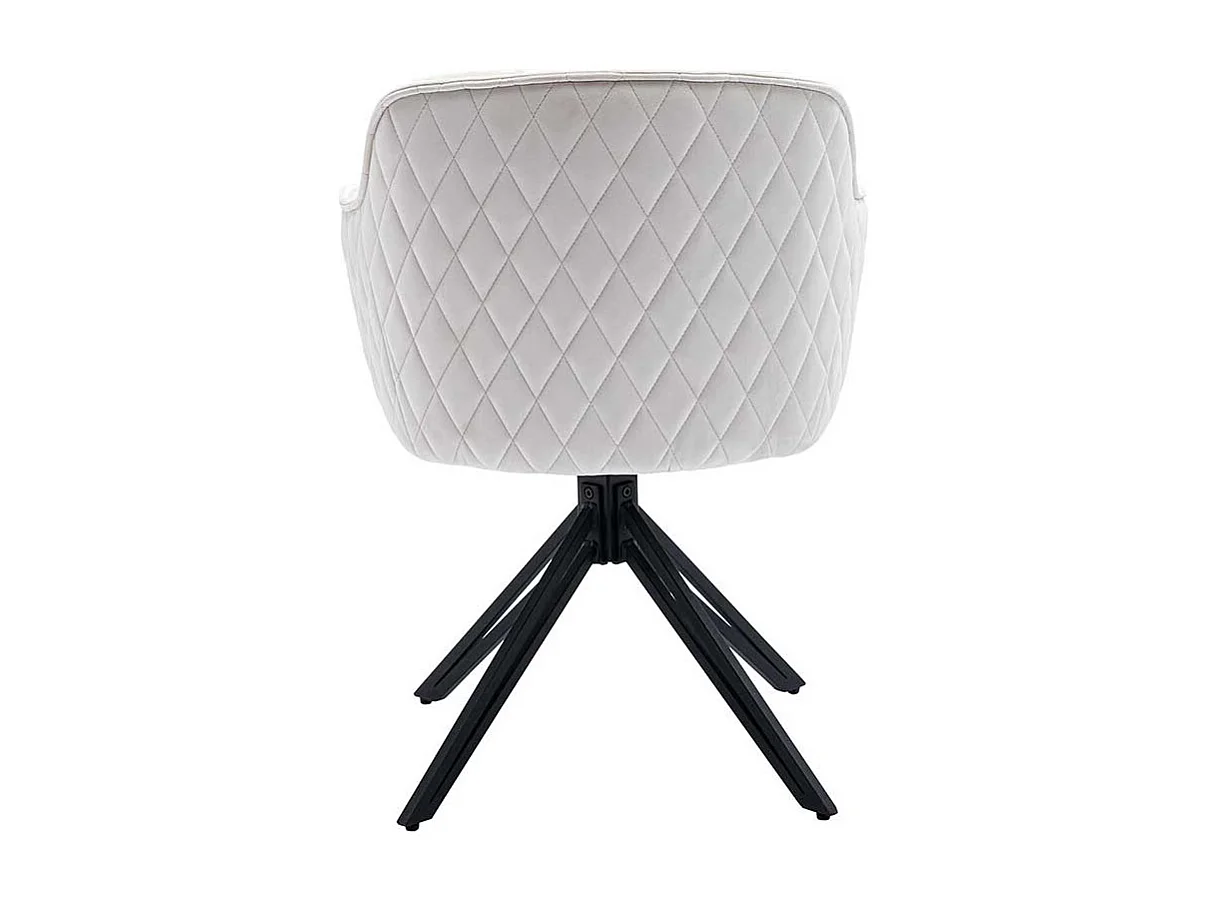 Polsterstuhl Esszimmer Samt in Beige und Schwarz drehbar