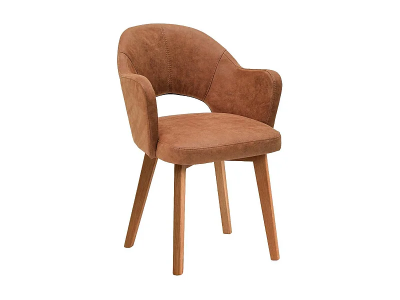 Esszimmerstuhl Polsterstuhl Esszimmer in Cognac Braun aus Microfaser