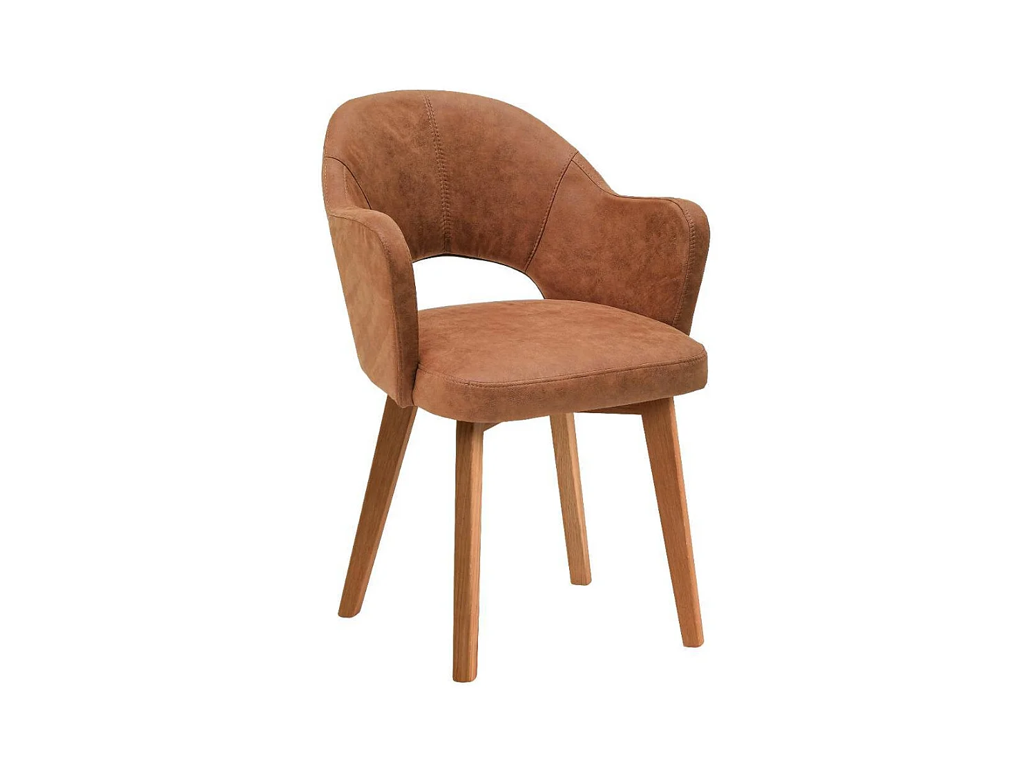 Esszimmerstuhl Polsterstuhl Esszimmer in Cognac Braun aus Microfaser