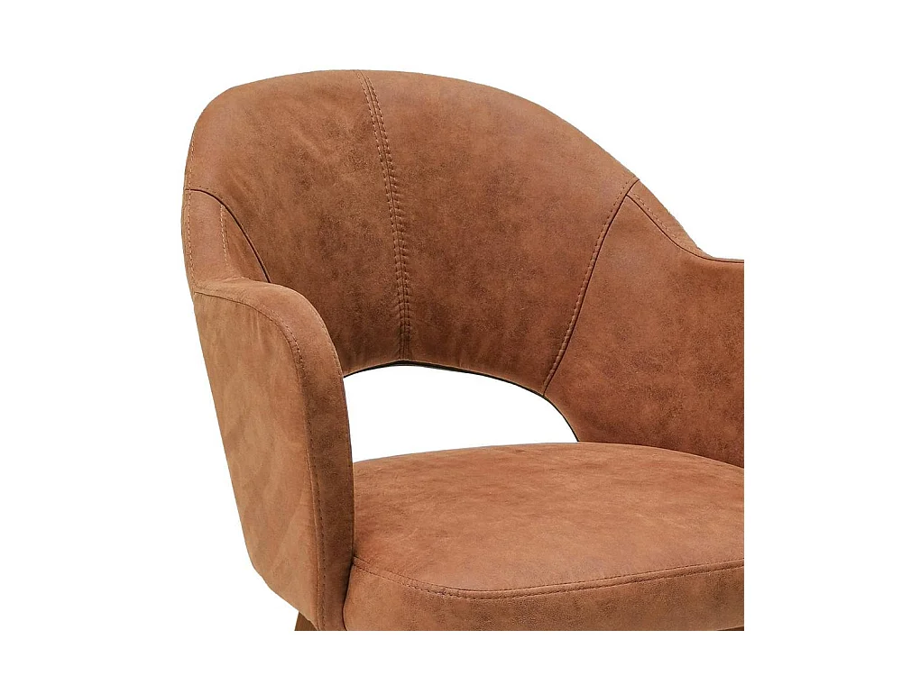 Esszimmerstuhl Polsterstuhl Esszimmer in Cognac Braun aus Microfaser