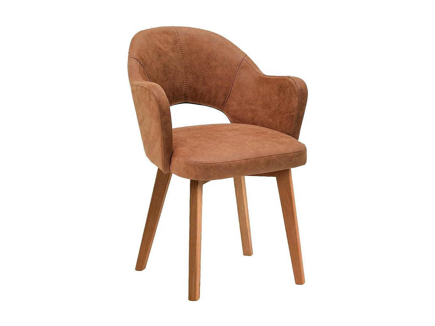 Esszimmerstuhl Polsterstuhl Esszimmer in Cognac Braun aus Microfaser