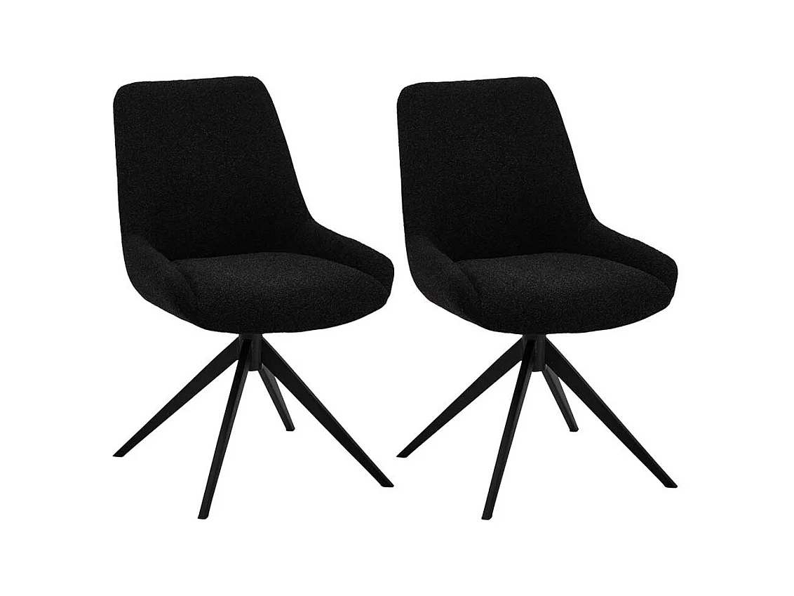 Esszimmerstuhl Polsterstuhl um 360 Grad drehbar mit Gestell aus Metall (2er Set)