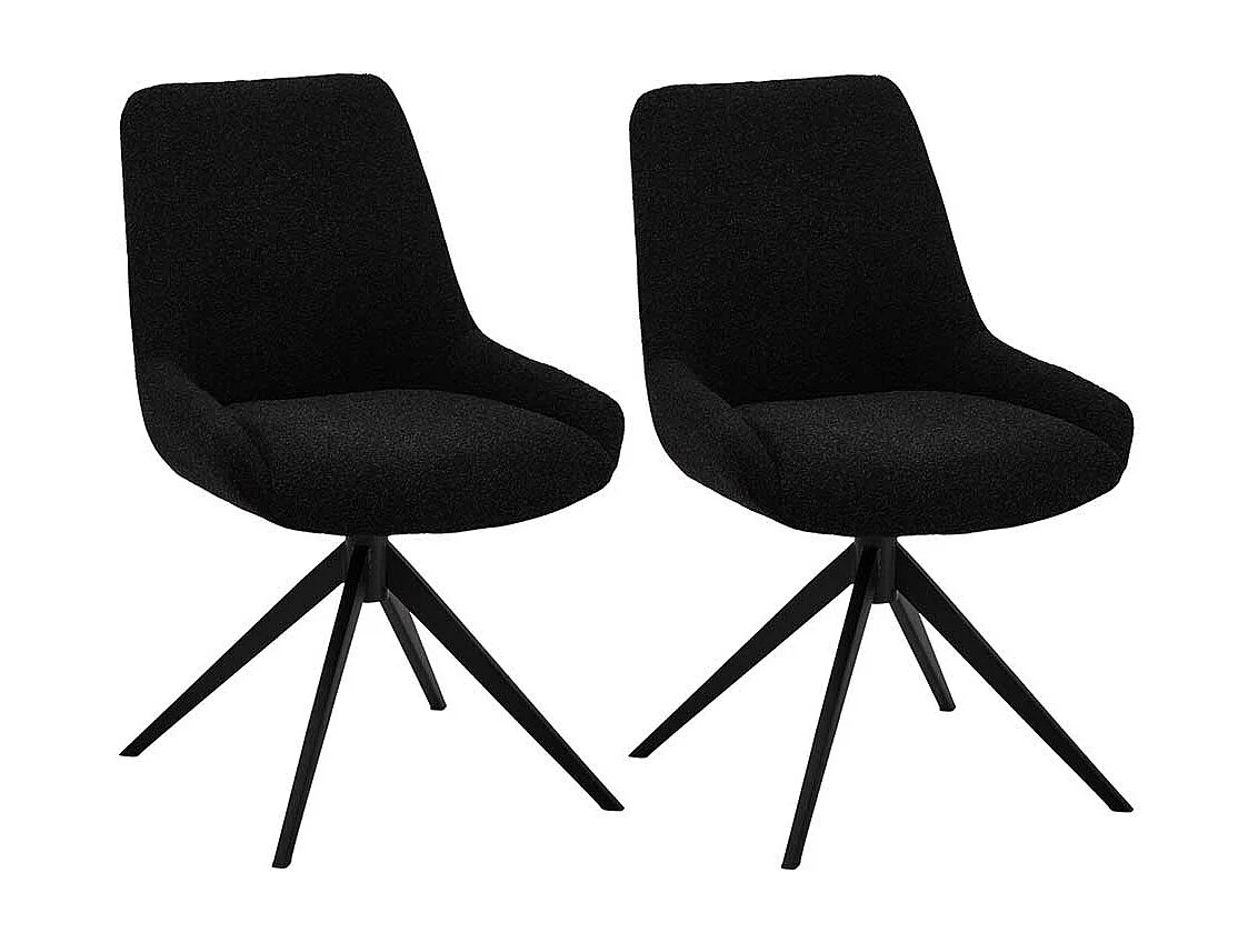 Esszimmerstuhl Polsterstuhl um 360 Grad drehbar mit Gestell aus Metall (2er Set)